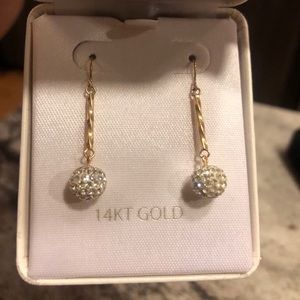 14K gold drop earrings.